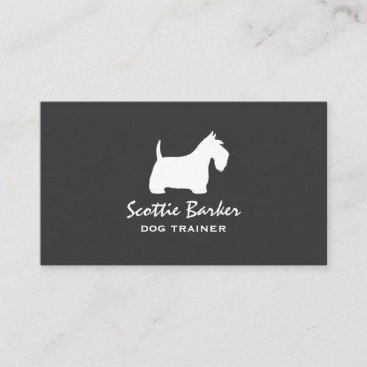 White Scottish Terrier Silhouette | Scottie Dog Visitenkarte (Vorderseite)