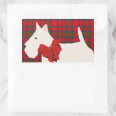 White Scottish Terrier Tartan Rechteckiger Aufkleber (Tasche)