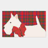 White Scottish Terrier Tartan  Rechteckiger Aufkleber (Vorderseite)
