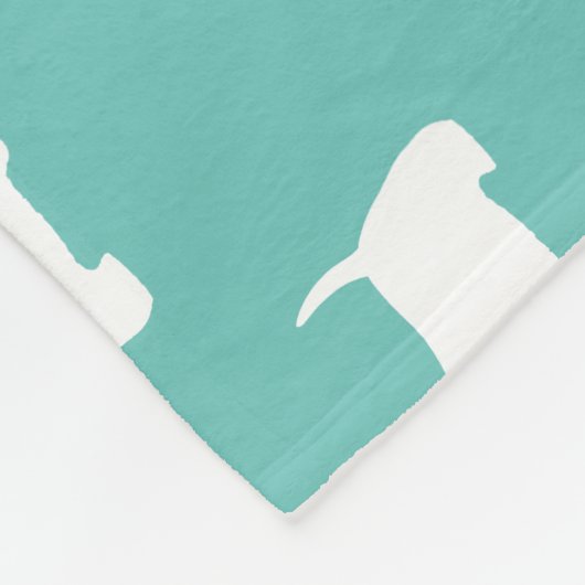 White Scottish Terriers | Scottie Dog Silhouetten Fleecedecke (Ecke)