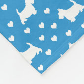 White Scottish Terriers (Scottie Dogs) Blue Fleecedecke (Ecke)