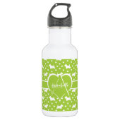 White Scottish Terriers (Scottie Dogs) Lime Green Edelstahlflasche (Vorderseite)