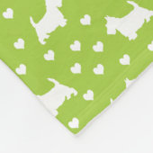 White Scottish Terriers (Scottie Dogs) Lime Green Fleecedecke (Ecke)