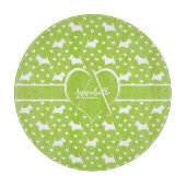 White Scottish Terriers (Scottie Dogs) Lime Green Schneidebrett (Vorderseite)