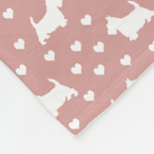 White Scottish Terriers (Scottie Dogs) - Pink Fleecedecke (Ecke)