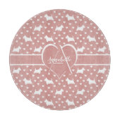 White Scottish Terriers (Scottie Dogs) - Pink Schneidebrett (Vorderseite)