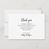White Script Abschluss Dankeschön Karte (Rückseite)