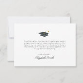 White Script Abschluss Vielen Dank, Fotokarte Dankeskarte (Rückseite)