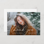 White Script Abschluss Vielen Dank, Fotokarte Dankeskarte (Vorne/Hinten)