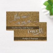 White Script auf Gold Imitats Glitzer, Trinkkarten (Schreibtisch)