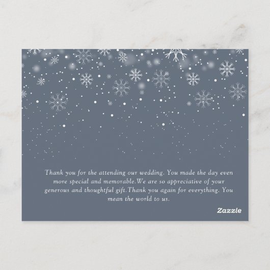 White Script Erste Weihnachtsankündigung Postkarte (Rückseite)