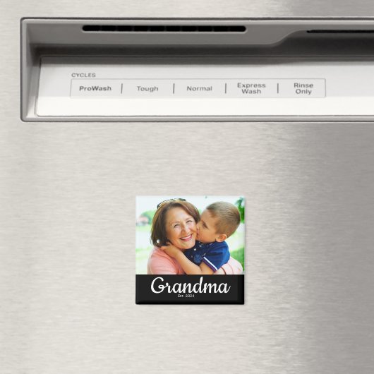 White Script Established Grandma  Magnet (In Situ (Geschirrspüler))