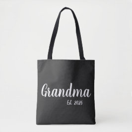 White Script Established Grandma Tasche