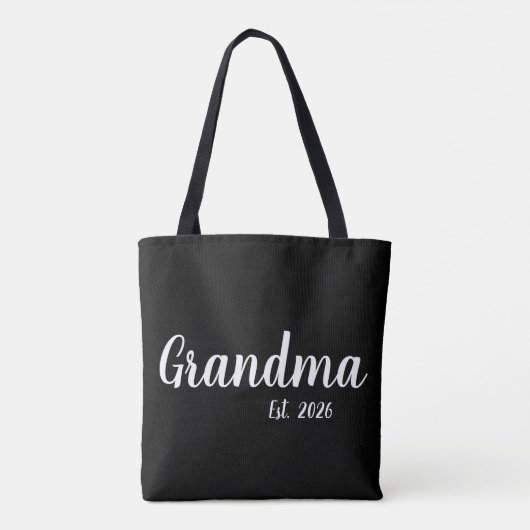 White Script Established Grandma Tasche (Rückseite)