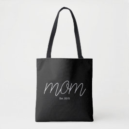 White Script Established Mom Black Tasche