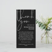 White Script & Foto Beerdigung Vielen Dank Dankeskarte (Stehend Vorderseite)