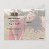 White Script GRADUATE Foto Vielen Dank Postkarte (Rückseite)