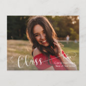 White Script GRADUATE Foto Vielen Dank Postkarte (Vorderseite)