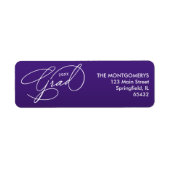 White Script Graduation Purple Return Address (Vorne)