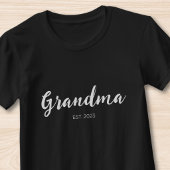 White Script Grandma Established Black T-Shirt