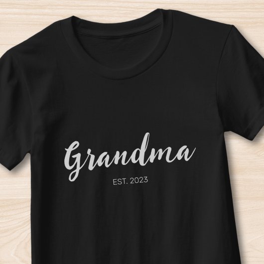 White Script Grandma Established Black T-Shirt