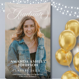 White Script Herzlichen Glückwunsch Foto Abschluss Banner