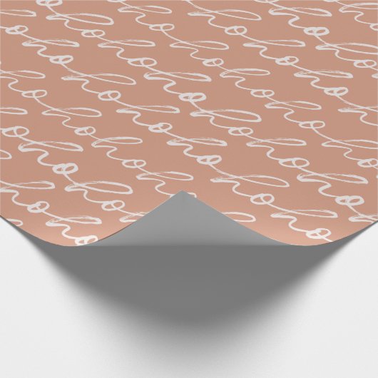 White Script Ho Ho Ho Brown Weihnachten Geschenkpapier (Ecke)