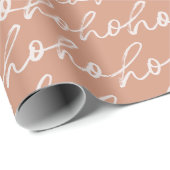 White Script Ho Ho Ho Brown Weihnachten Geschenkpapier (Rolleneckpunkt)