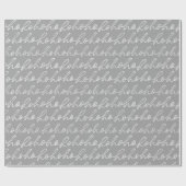 White Script Ho Ho Ho Silver Weihnachten Geschenkpapier (Flach)
