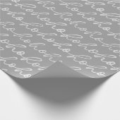 White Script Ho Ho Ho Silver Weihnachten Geschenkpapier (Ecke)