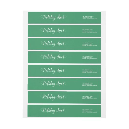 White Script Holiday Cheer Address Labels (Bogen)