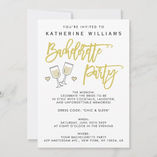 White Script Island Citrus Bachelorette Party Einladung (Vorderseite)