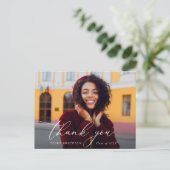 White Script modern danke Abschluss Postkarte (Stehend Vorderseite)