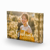 White Script Modern Graduate Abschluss Fotoblock (Rechts)