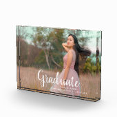 White Script Modern Graduate Abschluss Fotoblock (Rechts)