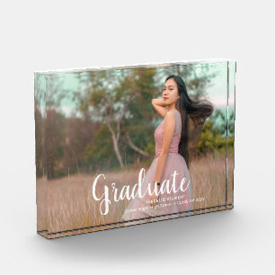 White Script Modern Graduate Abschluss Fotoblock