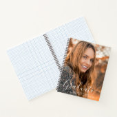 White Script Modern Graduate Foto Abschluss Notizblock (Innenseite)