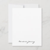White Script Monogram | Minimalist Modern Design Mitteilungskarte (Vorderseite)