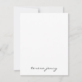 White Script Monogram | Minimalist Modern Design Mitteilungskarte