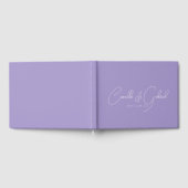 White Script Names Wedding Lavender Gästebuch (Voll)