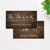 White Script on Rustic Brown Wood, Drink Tickets (Schreibtisch)