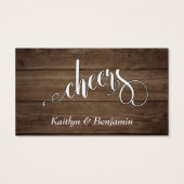 White Script on Rustic Brown Wood, Drink Tickets (Rückseite)