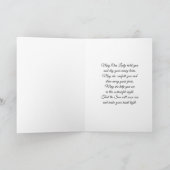 White Script Overlay | Jungfrau Mary Beileid Rose Karte (Innenseite)