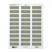 White Script Sage Green Return Address Label (Vorne)