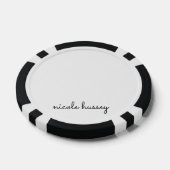 White Script | Stilvolle Monogram Modern Pokerchips (Einzeln)