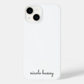 White Script | Stilvolle Monogram Moderne Minimali Case-Mate iPhone Hülle (Rückseite)