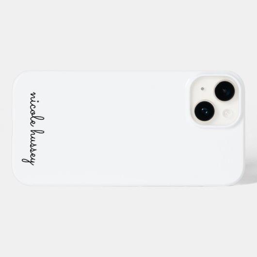 White Script | Stilvolle Monogram Moderne Minimali Case-Mate iPhone Hülle (Rückseite (Horizontal))