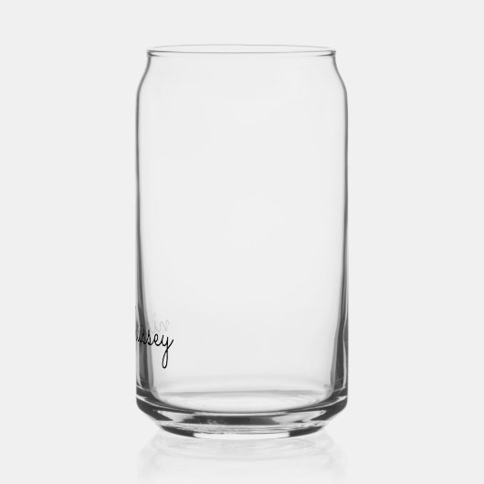 White Script | Stilvolle Monogram Moderne Minimali Dosenglas (Links)
