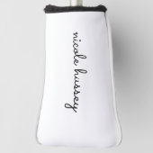 White Script | Stilvolle Monogram Moderne Minimali Golf Headcover (Rotieren 90)