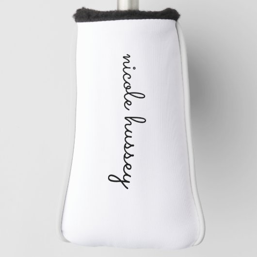 White Script | Stilvolle Monogram Moderne Minimali Golf Headcover (Rotieren 90)